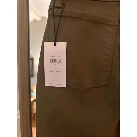 $248 7 For All Mankind Women's Green Coated Zip Hem Jogger Pants Size 28 - Picture 4 of 6